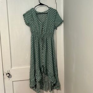 Green w/White Polka Dots Dress💚🤍